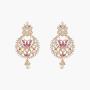 Tarinika Tiah Gold-Plated Indian Jewelry Set with Necklace and Earrings - White Red