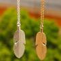 Yalice Boho Feather Pendant Necklace Chain Long Leaf Necklaces Jewelry for Women and Girls