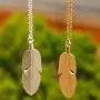 Yalice Boho Feather Pendant Necklace Chain Long Leaf Necklaces Jewelry for Women and Girls