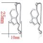 JZMSJF Serotonin Climber Earring 925 Sterling Silver Molecule Earrings Neurotransmitter Chemistry Science Jewelry for Women Girls Teens