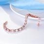 GULICX Rose Gold Plated Clear CZ Stone Cubic Zirconia Women Tennis Bracelet
