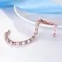 GULICX Rose Gold Plated Clear CZ Stone Cubic Zirconia Women Tennis Bracelet