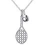 S925 Sterling Silver Jewelry Tennis Racket Pendant Necklace Gift for Tennis Sports lover 18 inches to 20 inches