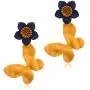 DAMLENG Unique Chic Handmade Bohemian Yellow Matte Flower Butterfly Dangle Drop Stud Earrings for Women Girls Statement Jewelry Gifts DAMLENG Unique Chic Handmade Bohemian Yellow Matte Flower Butterfly Dangle Drop Stud Earrings for Women Girls Statement Jewelry Gifts