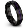 Chroma Color Collection Tungsten Carbide Wedding Band Ring 6mm for Men Women Green Red Blue Purple Black Teal Copper Fuchsia Center Line Bevel Edge Brushed Polished