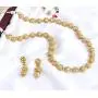 SANARA Indian Traditional Wedding Ethnic Golden Lakshmi Temple Necklace Earring Set Women South Indian Jewelry