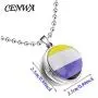 CENWA LGBT Gay Pride Rainbow Time Gemstone Double-Sided Glass Ball Pendant Necklace LGBT Lesbian Jewelry