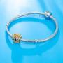 Sambaah Rose Gold Charms Sterling Silver fit Pandora Style Bracelets-Birthday/Heart/Angel Wing/Feather/Star