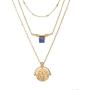 JUSZXY Gold Layered Necklace, Boho Multi-Layered Medallion Disc Coin Pendant 14K Gold Plated Dainty Chain Layering Choker Necklace for Women Girls Jewelry Mothers Day