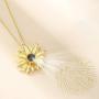 INFUSEU 100 Language I Love You Sunflower Necklace Sterling Silver You Are My Sunshine Jewelry for Women Girls, 18 Inch Chain