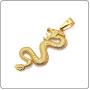 Fusamk Hip Hop Plated 18K Gold Stainless Steel Dragon Pendant Necklace
