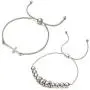 RareLove 2 PCS Crystal Cross Bead Charm Double Strand Stretch Adjustable Bracelet Alloy Christmas Godmother Godchildren Baptism Gift for Women Girls