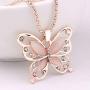 Comelyjewel Necklace Hollow Crystal Butterfly Pendant Necklace Jewelry for Women Girl Birthday Gifts Durable and Useful
