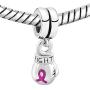 Casa De Novia Jewelry Boxing Gloves Charms Pink Ribbon Fight Breast Cancer Awareness Bead fit European Bracelets