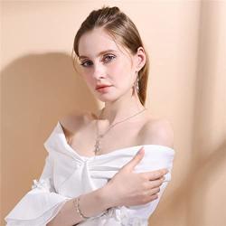 U7 Cute Cat Necklace Rhinestone with Chain Platinum/18K Gold Plated Girls Charm Smooth Collarbone Necklace