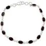 NOVICA Garnet Tennis Bracelet .925 Sterling Silver Handmade in India, Romantic Red