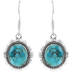 Turquoise Earrings 925 Sterling Silver & Genuine Turquoise (Choose Color)