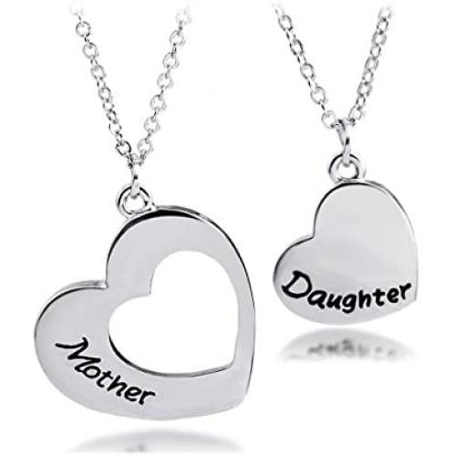 KUIYAI Mother Daughter Necklace Set of 2 Matching Heart Mom and Me Jewelry