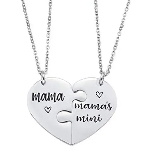 Nanafast 2 PCS Mother Daughter Necklaces Adjustable Stainless Steel Matching Heart Necklace Set Valentines for Couples Mom and Daughter Nanafast 2 PCS Mother Daughter Necklaces Adjustable Stainless Steel Matching Heart Necklace Set Valentines for Couples Mom and Daughter