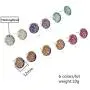Druzy Quartz Stud Earrings Set 12mm Round Silver Sparkly Crystal Rhinestone Ear Studs Pierced Jewelry for Women Girls 6 Pairs/Set