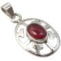 SilverStarJewel 925 Solid Sterling Silver Carnelian Celtic Pendant 1.2'' Fashion Stone