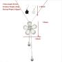 White Crystal Pendant Necklace Long Sweater Necklace Fashion Jewelry for Women Girls (5 Petals Flower Necklace)