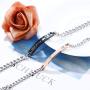 LOYALLOOK Couple Pendant Necklace Gift for Men Women His & Hers Matching Set Jewelry Stainless Steel Couples Distance Bracelets Chain Lover Gift, 4PCS