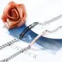 LOYALLOOK Couple Pendant Necklace Gift for Men Women His & Hers Matching Set Jewelry Stainless Steel Couples Distance Bracelets Chain Lover Gift, 4PCS