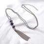 BULINLIN Long Turquoise Necklaces for Women - Sweater Chain Fashion Jewelry with Pendant Silver Tassel, Necklace Gifts for Women