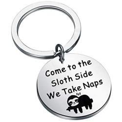 Funny Sloth Gifts Sloth Lovers Gift Come to Sloth Side We Take Naps Keychain