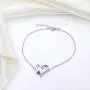 YL Heart Bracelets 925 Sterling Silver Love Heart Bracelet Jewelry Gifts for Women Mom, 6.7+1.2(17+3CM) YL Heart Bracelets 925 Sterling Silver Love Heart Bracelet Jewelry Gifts for Women Mom, 6.7+1.2(17+3CM)