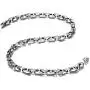 Unique Astro Snake 22 Inches Mens Silver Toned Tungsten Link Necklace Chain (Heavy, Solid)