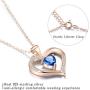 ✦Gifts for Mothers Day✦ Forever Love Heart Necklace Jewelry 18K White Gold/ Rose Gold Plated 925 Sterling Silver Birthstone Pendant Necklace with 5A Cubic Zirconia Birthday Gifts for Women and Girls