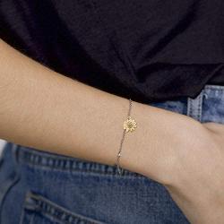 925 Sterling Silver Sunflower Bracelet Jewelry Perfect Gift For Women Girls