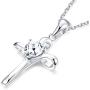 Sllaiss Sterling Silver Tiny Cross Pendant Necklace Heart Crystals From Austria White Gold Plated Celtic Knot Infinity Love Necklace For Women