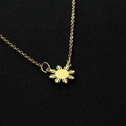 Kivosliviz Philippines Sun Necklace Philippines Jewelry Gift for Filipino Philippines Star Necklace Philippine Pride Necklace