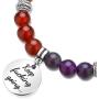 Top Plaza 7 Chakra Stone Bead Bracelets Yoga Reiki Healing Crystals Gemstone Beaded Bracelet Friendship Inspirational Message Charm Bracelet for Women Men