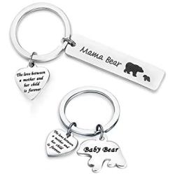 Zuo Bao Mama Bear and Baby Bear Keychain Set Mother Daughter Keychain Sweet Mom Jewelry