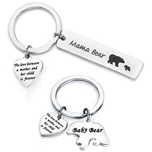 Zuo Bao Mama Bear and Baby Bear Keychain Set Mother Daughter Keychain Sweet Mom Jewelry
