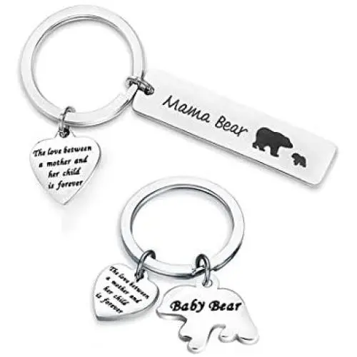 Zuo Bao Mama Bear and Baby Bear Keychain Set Mother Daughter Keychain Sweet Mom Jewelry Zuo Bao Mama Bear and Baby Bear Keychain Set Mother Daughter Keychain Sweet Mom Jewelry