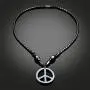Xileg Black Leather Anti-War Peace Sign Symbol Pendants Necklaces for Women Jewelry Charm Men Boys Long Necklace