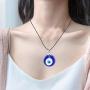 Picano 2 Pcs Turkish Evil Eye Pendant Necklace Evil Eyes Bracelet Hamsa Hand of Fatima Bracelet Lucky Protection Jewelry Set
