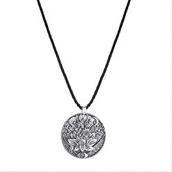 Chengxun Moon Goddess Lotus Flower Evil Eye Amulet Charm Necklace Talisman Wiccan Jewelry