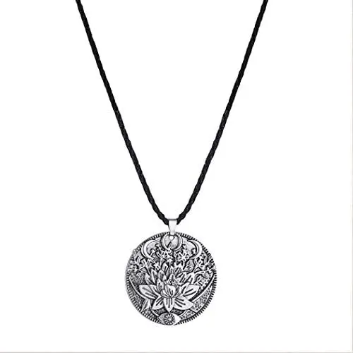 Chengxun Moon Goddess Lotus Flower Evil Eye Amulet Charm Necklace Talisman Wiccan Jewelry Chengxun Moon Goddess Lotus Flower Evil Eye Amulet Charm Necklace Talisman Wiccan Jewelry