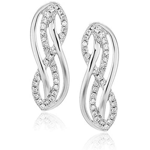 1/4 cttw Diamond Highway Earrings in 10K White Gold