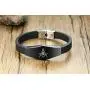 XUANPAI Stainless Steel Masonic Freemason Braided Bracelets Bangle with Dog Tag Pendant Necklace for Men
