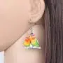 NEWEI Acrylic Sweet Africa Fischers Lovebird Parrot Earrings Dangle Drop Fashion Animal Jewelry for Women Girls Gift Charms