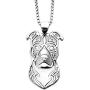 American Staffordshire Pit Bull Dog Sterling Silver Necklace Dangle Earrings Set by Ginger Lyne Puppy Dog Pet Pendant Box Chain Doggie Animal Paw Print Heart Jewelry for Pit Mom Women Girls Teens