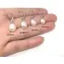 1 Pair Sterling Silver Leverback Dangle Pearl Earrings AAA Freshwater Cultured 8mm Teardrop Jewelry for Women Girls Gifts PE3-1