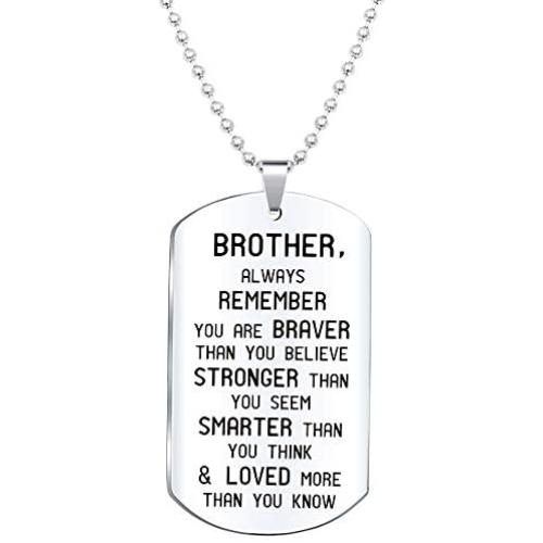 Elegant Chef Brother Inspirational Jewelry Necklace Gift- Always Remember You are Braver Than You Believe